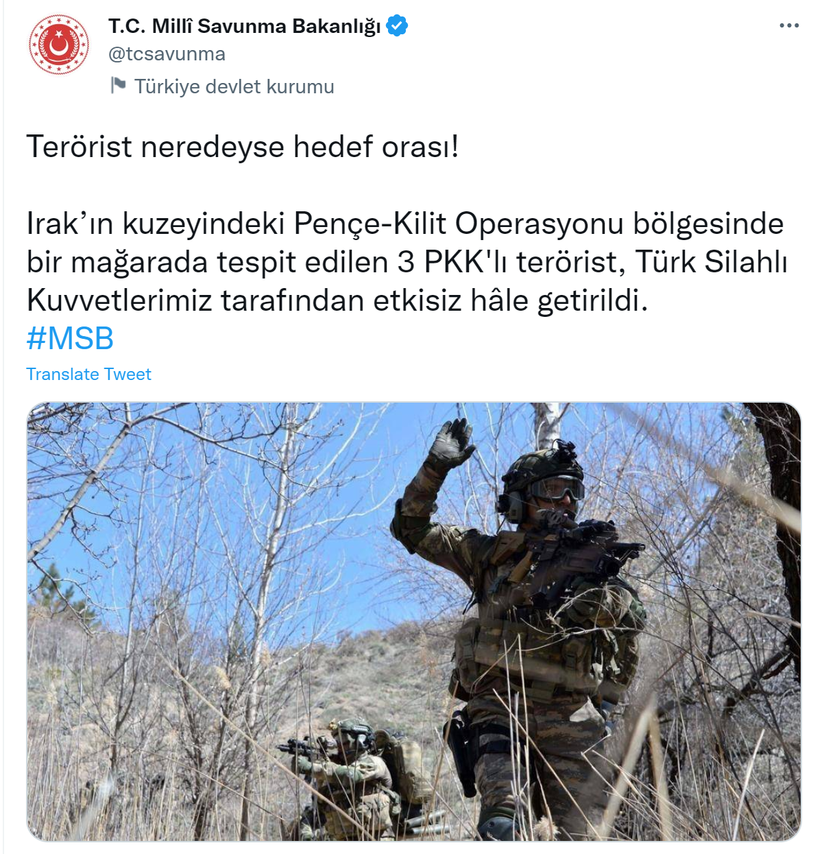 3 terörist etkisiz hale getirildi