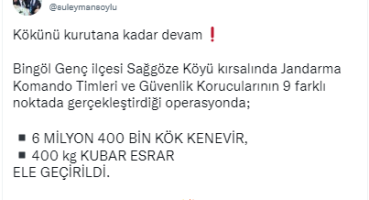 Bingöl’de uyuşturucu operasyonu