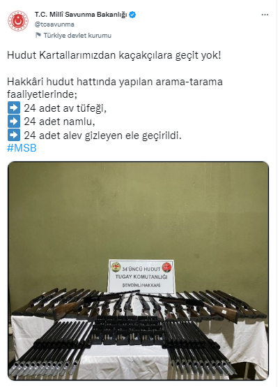 Hakkari'de çok sayıda silah ve mühimmat ele geçirildi