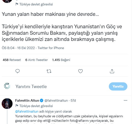 İletişim Başkanı Altun: "Yunan yalan haber makinası yine devrede"