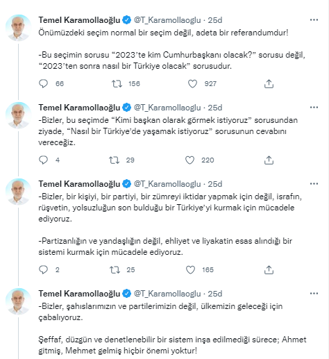 Karamollaoğlu: "İsimleri değil sistemi değiştirmek için uğraşıyoruz"