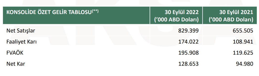 Aksa Akrilik'in faaliyet raporu