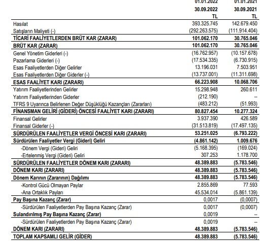 AVOD'un 9 aylık performansı
