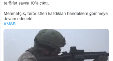 Barış Pınarı bölgesinde etkisiz hale getirilen terörist sayısı 10’a çıktı