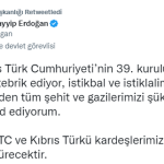 Cumhurbaşkanı Erdoğan, KKTC'nin 39