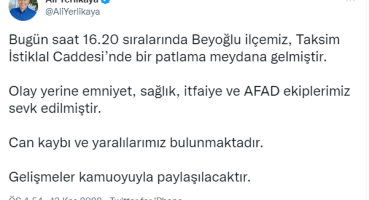 İstiklal Caddesi’nde patlama