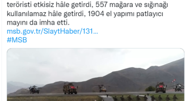 Pençe-Kilit Operasyonu’nda 455 terörist etkisiz hale getirildi