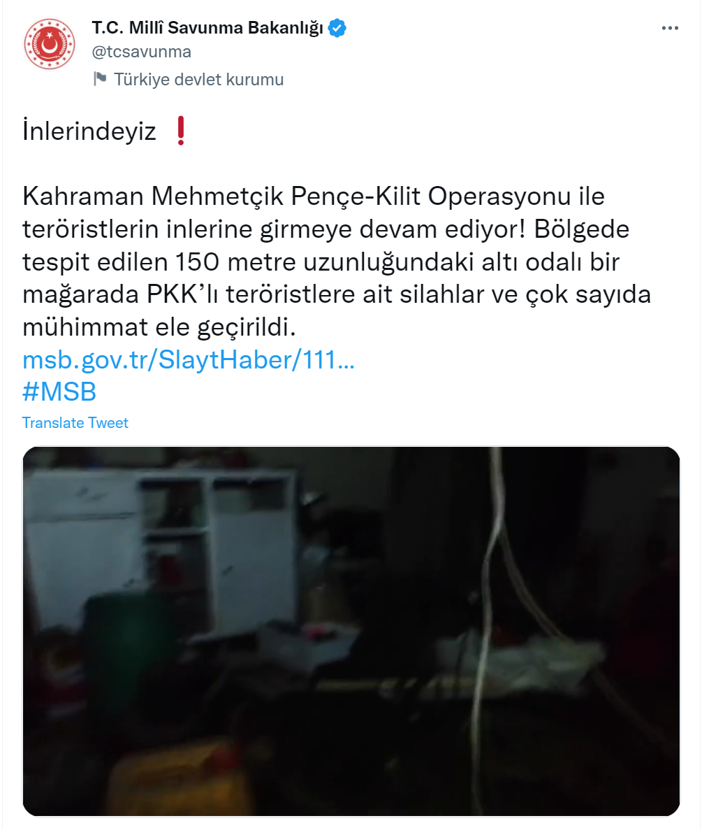 Pençe-Kilit Operasyonu'nda çok sayıda silah ve mühimmat ele geçirildi