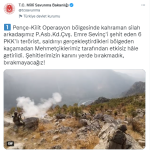 Piyade Astsubay Emre Sevinç'i şehit eden 6 terörist etkisiz hale getirildi