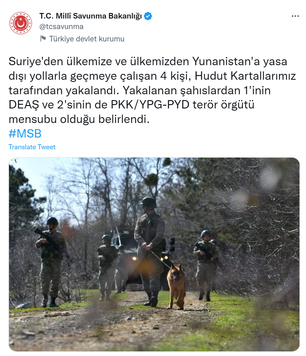 Sınırda 4 kişi yakalandı