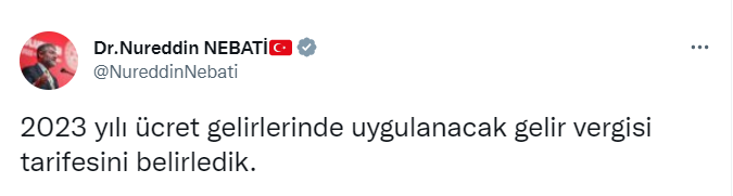 Bakan Nebati'den gelir vergisi açıklaması