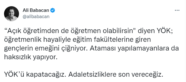 Babacan: "YÖK’ü kapatacağız"
