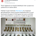 Hakkari hudut hattında 47 bin 500 gram toz eroin ele geçirildi