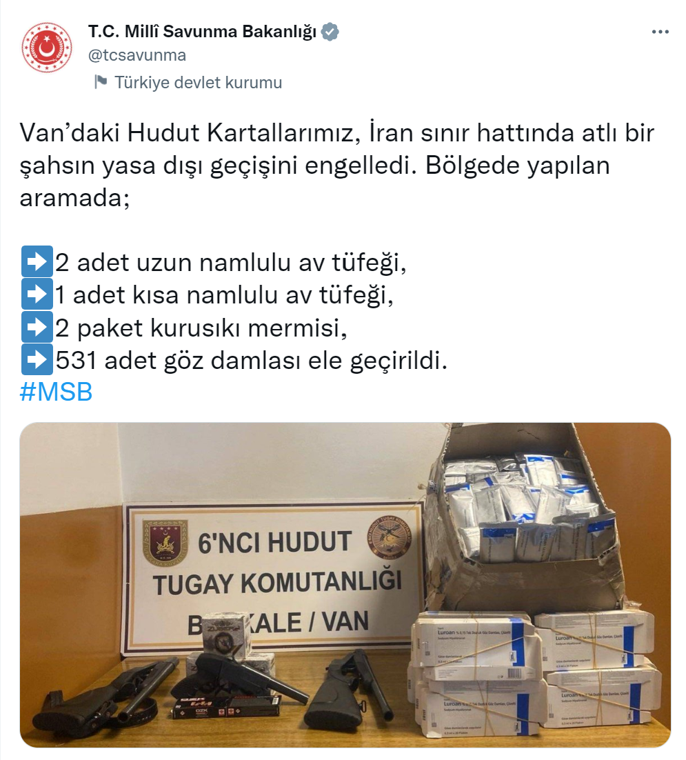 İran sınır hattından yasa dışı yollarla geçmeye çalışan 1 kişi yakalandı