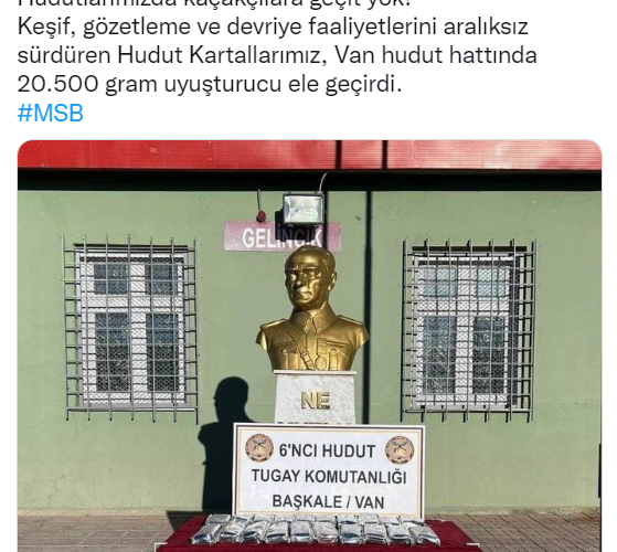 Van hudut hattında 20 bin 500 gram uyuşturucu ele geçirildi