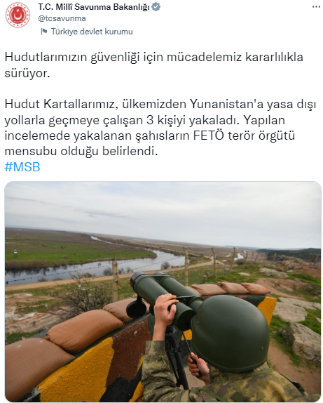 Yunanistan'a yasa dışı yollarla geçmeye çalışan 3 kişi yakalandı