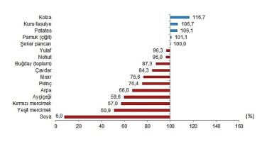 TÜİK: Bitkisel ürünlerde en yüksek yeterlilik derecesi %560,9 ile fındıkta gerçekleşti