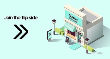 Dünyanın dört bir yanındaki Galaxy Deneyim Alanlarında Flip tarafına geçin