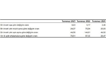 Yurt İçi Üretici Fiyat Endeksi (Yİ-ÜFE) yıllık yüzde 44,50, aylık yüzde 8,23 arttı